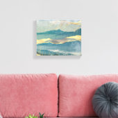 Blauw en glittering Gold Landscape Canvas afdrukke (Insitu (Woonkamer))