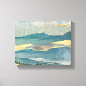 Blauw en glittering Gold Landscape Canvas afdrukke (Voorkant)