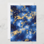 Blauw en goïd Galaxy Marble Sweet Sixteen Kaart (Achterkant)