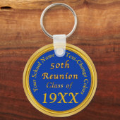 Blauw- en Gold 50e-klasse-reülefeportkleuren Sleutelhanger (Voorkant)