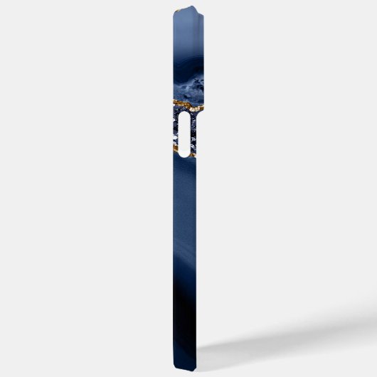 BLAUW- EN GOLD-AGATE-PATROON Case-Mate iPhone CASE (Achterkant / Rechts)