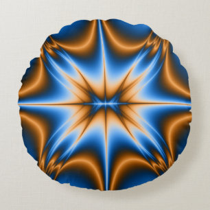 Blauw- en Gold-design Star Rond Kussen
