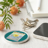 Blauw- en Gold-kanker kan geen hoofdketen hart vor Sleutelhanger (Zijkant)