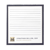 Blauw en Gold Professional Initiaal Logo Notitieblok (Voorkant)