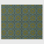 Blauw- en Gold Star Point Deco Cadeaupapier (Vlak)