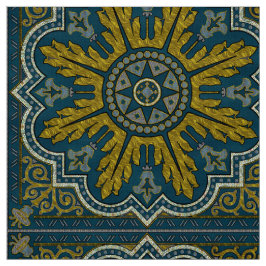 Blauw- en Gold Star Point Deco Stof
