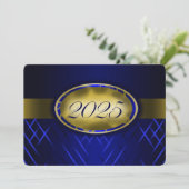 Blauw en goud 2025 kaart (Staand voorkant)