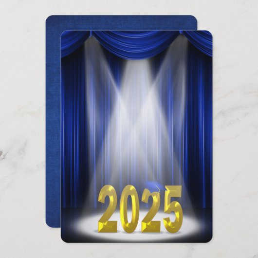 Blauw en Goud 2025Aanvang Uitnodiging (Voorkant / Achterkant)