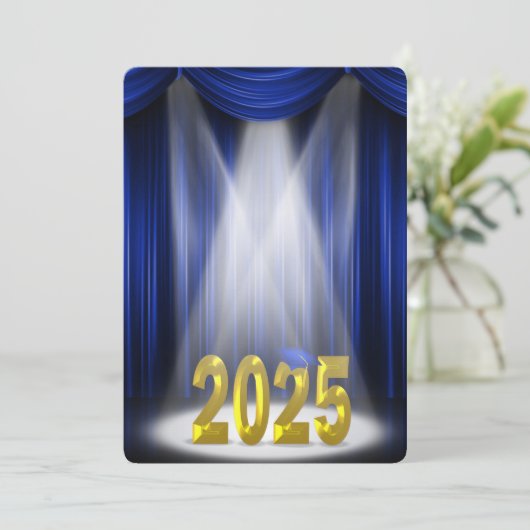 Blauw en Goud 2025Aanvang Uitnodiging (Staand voorkant)