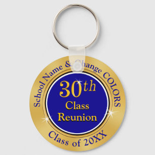 Blauw en goud 30 jaar High School Reunion Ideeën Sleutelhanger