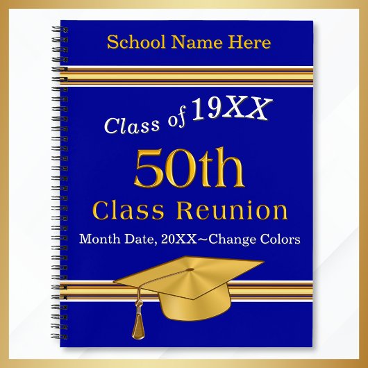 Blauw en Goud, 50e klas reünie Deluxe Notitieboek