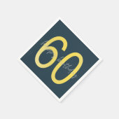 Blauw en goud 60e verjaardag servet (Hoek)