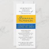 Blauw en Goud 9 Foto Afstuderen Aankondiging (Achterkant)