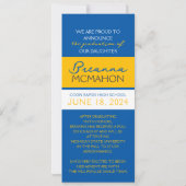 Blauw en Goud 9 Foto Afstuderen Aankondiging (Achterkant)