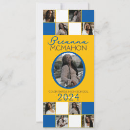 Blauw en Goud 9 Foto Afstuderen Aankondiging