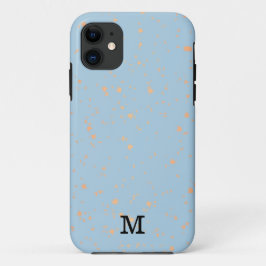 Blauw en Goud Abstract bewerkbaar Mongram Case-Mate iPhone Case