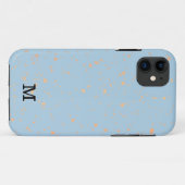 Blauw en Goud Abstract bewerkbaar Mongram Case-Mate iPhone Case (Achterkant (horizontaal))