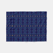 Blauw en goud abstract dekbed fleece deken (Voorkant (Horizontaal))