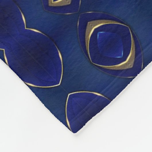 Blauw en goud abstract dekbed fleece deken (Hoek)