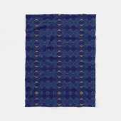Blauw en goud abstract dekbed fleece deken (Voorkant)