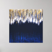 Blauw en Goud Abstract Digitaal Schilderen Canvas Afdruk (Voorkant)