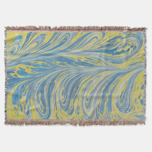 Blauw En Goud Abstract Golf Deken