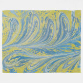 Blauw En Goud Abstract Golf Fleece Deken (Voorkant (Horizontaal))
