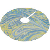 Blauw En Goud Abstract Golf Kerstboom Rok (Gekanteld)