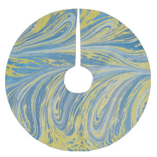 Blauw En Goud Abstract Golf Kerstboom Rok