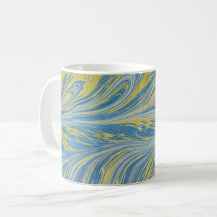 Blauw En Goud Abstract Golf Koffiemok