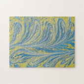 Blauw En Goud Abstract Golf Legpuzzel (Horizontaal)