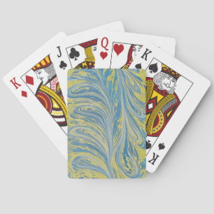 Blauw En Goud Abstract Golf Pokerkaarten