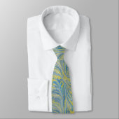 Blauw En Goud Abstract Golf Stropdas (Gebonden)