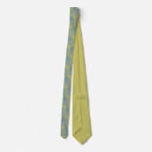 Blauw En Goud Abstract Golf Stropdas (Achterkant)