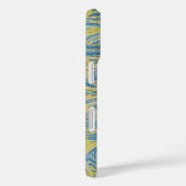 Blauw En Goud Abstract Golfpatroon Case-Mate iPhone Case (Achterkant / Rechts)