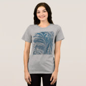 Blauw En Goud Abstract Golfpatroon Tri-Blend Shirt (Voorkant volledig)
