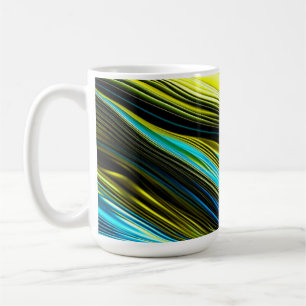 Blauw en goud abstract zijde en satijn rollen koffiemok