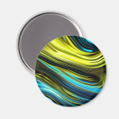 Blauw en Goud Abstract Zijde en Satijnbroodjes Magneet (Voorkant / Achterkant)