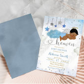 Blauw en Goud Afrikaans Baby Angel Baby shower Kaart