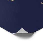 Blauw en goud afscheidspartij welkomstbord poster (Hoek)