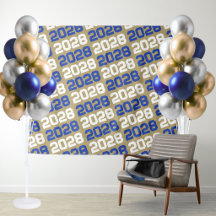Blauw en goud afstudeerachtergrond