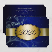 Blauw en Goud Afstuderen 2026 Kaart (Voorkant / Achterkant)