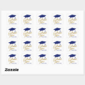 Blauw en Goud Afstuderen Bedankt Klasse van 2025 Vierkante Sticker (Vel)