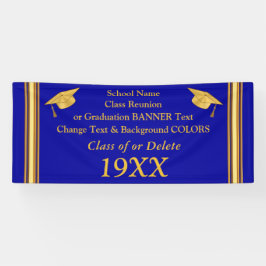 Blauw en Goud Afstuderen of Klasse Reunion Banners