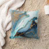 Blauw en goud agaat marmer geode Kintsugi Kussen (Deken)