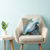 Blauw en goud agaat marmer geode Kintsugi Kussen (Stoel)