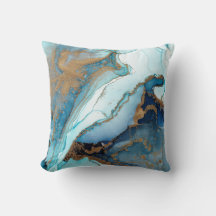 Blauw en goud agaat marmeren geode Kintsugi