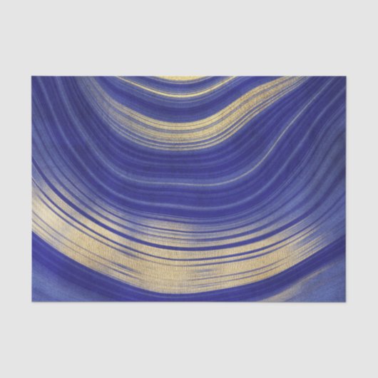 Blauw en goud agaatpatroon tissuepapier (Voorkant)