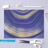 Blauw en goud agaatpatroon tissuepapier (Craft)