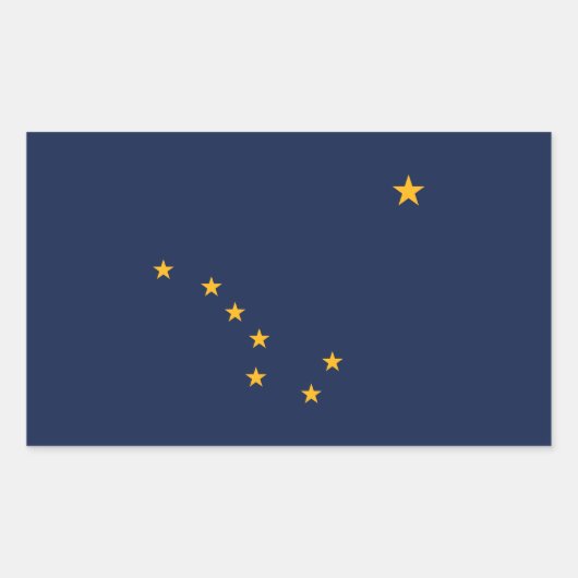 Blauw en goud Alaska Vlag Rechthoekige Sticker (Voorkant)